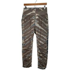 XCVI Wearables Tie Dye Jetter Cropped Pants M Brown Blue Stretch Poplin‎ Pull On